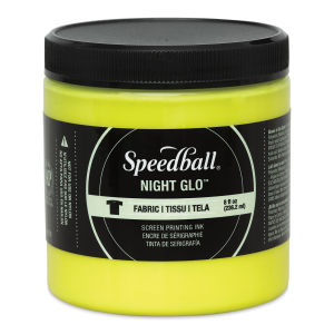 Speedball Night Glo Fabric Screen Printing Ink - Yellow, 8 oz, Jar (Front)
