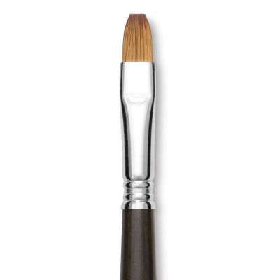 Escoda Prado Tame Synthetic Brush - Bright, Long Handle, Size 12 (Close-up of brush)