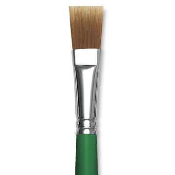 Open in modal - Blick Economy Golden Nylon Brush - Bright, Long Handle, Size 16 close up