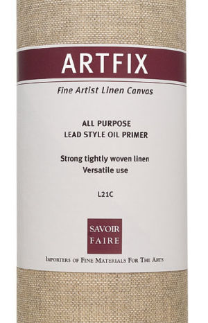 Artfix Oil Primed Linen Canvas Rolls - Closeup of label on roll