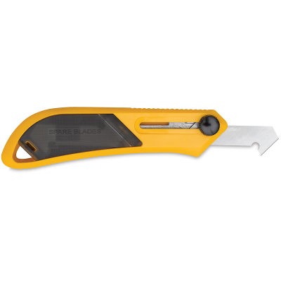Olfa Retractable Plastic and Laminate Cutter - Side view with Blade extended