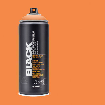 Montana Black Spray Paint - Tomorrow, 400 ml can with swatch