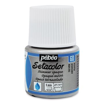Open in modal - Pebeo Setacolor Fabric Paint - Silver, Shimmer Opaque, 45 ml bottle