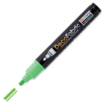 Marvy Uchida DecoFabric Opaque Paint Marker - Fluorescent Green, Medium Tip