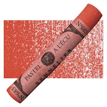 Open in modal - Sennelier Soft Pastel - Helios Red pastel and swatch
