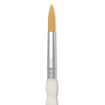 Open in modal - Royal & Langnickel Soft Grip Golden Taklon Brush - Round, Short Handle, Size 10, close-up