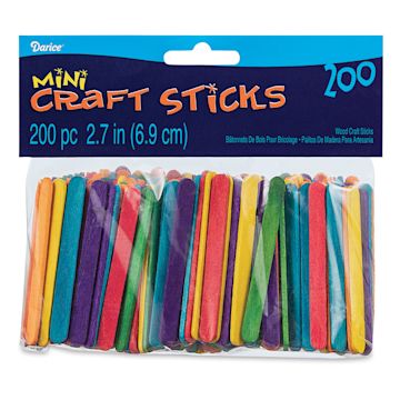 Open in modal - Darice Wood Craft Sticks - Mini, Bright Colors