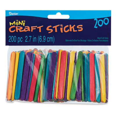 Darice Wood Craft Sticks - Mini, Bright Colors
