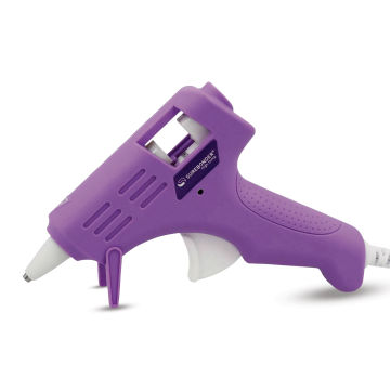 Surebonder Essentials Mini High Temp Glue Gun - Lavender, outside of the packaging.