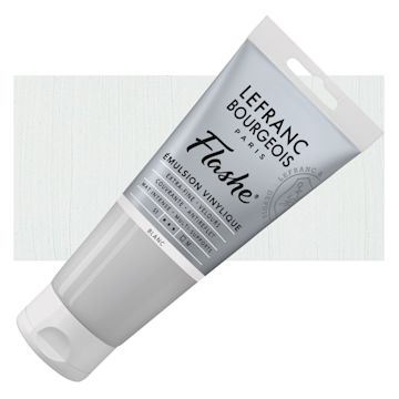 Open in modal - Lefranc & Bourgeois Flashe Vinyl Paint - White, 80 ml tube and swatch