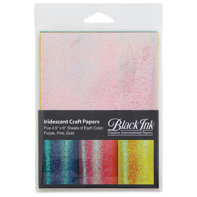 Black Ink Iridescent Paper Scrap Pack (in packaging)