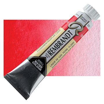 Open in modal - Rembrandt Artist Watercolor - Permanent Madder Lake Light, 20 ml tube and swatch