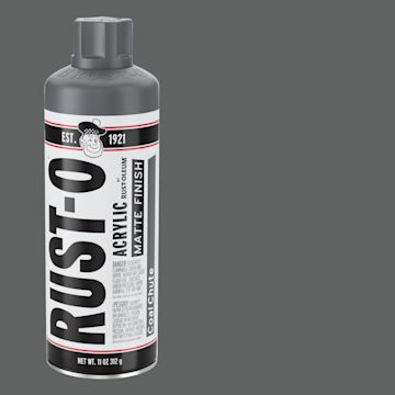Open in modal - Rust-Oleum Rust-O Artist Acrylic Spray Paint - Coal Chute, Can and Swatch
