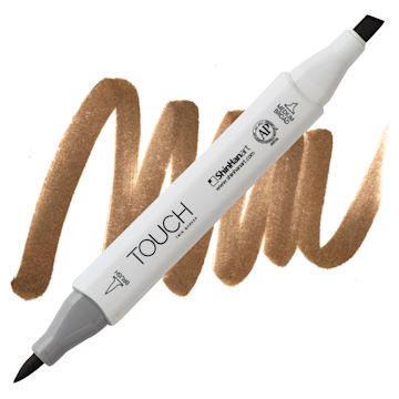 Open in modal - ShinHan Touch Twin Brush Marker - Chocolate BR92 marker and swatch