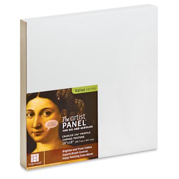 Open in modal - Ampersand Value Series Artist Panel - Textured, 18" x 18", 1-1/2" Cradle