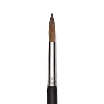 Open in modal - Old Holland Kolinsky Sable Brush - Round, Long Handle, Size 20 close up