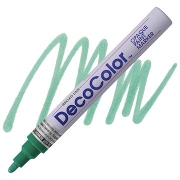 Open in modal - Decocolor Paint Marker - Green, Broad Tip marker and swatch