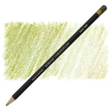 Open in modal - Derwent Chromaflow Colored Pencil - Pickle, swatch and block