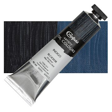 Open in modal - Cranfield Artists' Oil Paint - Indigo, 40 ml, Tube and swatch