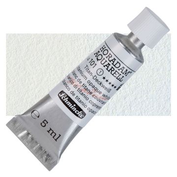 Open in modal - Schmincke Horadam Aquarell Artist Watercolor - Titanium Opaque White, 5 ml tube and swatch