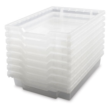 Gratnells Trays and Accessories - Shallow Tray F1, Pkg of 8, Translucent