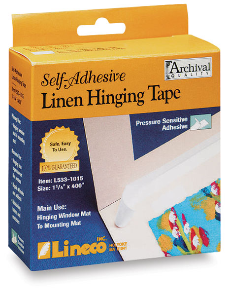Lineco Self Adhesive Linen Hinging Tape, 1.25 x 35', White Linen