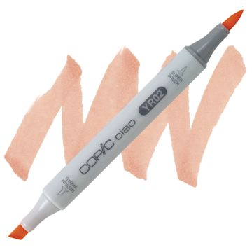 Open in modal - Copic Ciao Double Ended Marker - Light Orange YR02 marker and swatch