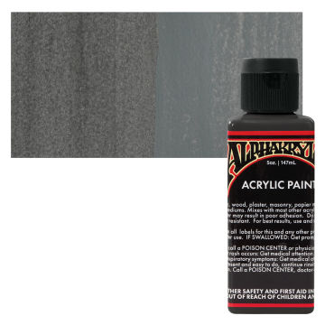 Alpha6 Alphakrylic Acrylic Paint - Dark Grey, 5 oz (swatch and bottle)