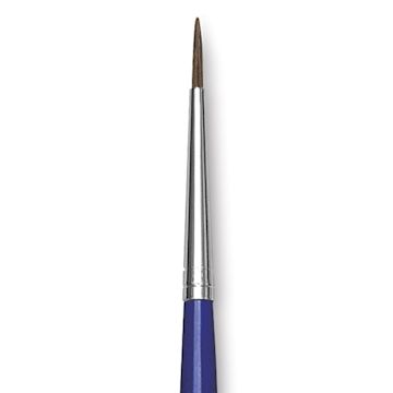 Open in modal - Blick Scholastic Ox Hair Brush - Round, Long Handle, Size 1 close up