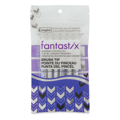 Tsukineko Fantastix Absorbent Coloring Tool - Front of package of 6 Brush Tip Markers