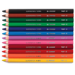 Jolly X-Big Colored Pencils - 12 colored pencils shown horizontally
