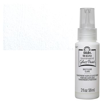 Open in modal - FolkArt Murano Glass Paint - Clear, 2 oz bottle and swatch