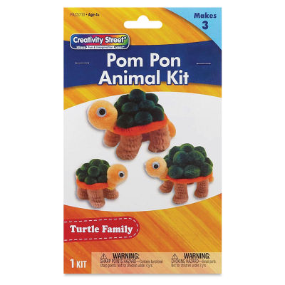 Creativity Street Pom Pon Animal Kit - Turtles, Set of 3 (front of packaging)