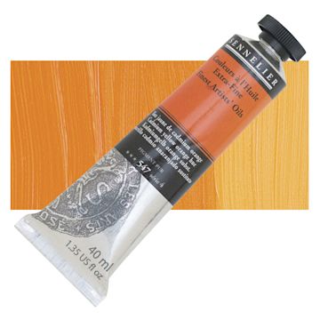 Open in modal - Sennelier Artists' Extra Fine Oil Paint - Cadmium Yellow Orange Hue, 40 ml tube and swatch