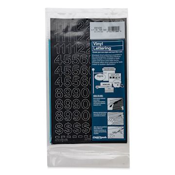 Open in modal - Chartpak Vinyl Numbers - 3/4" Numbers, Black - front of packaging