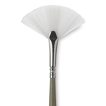 Open in modal - Escoda Perla Toray White Synthetic Brush - Fan, Long Handle, Size 2