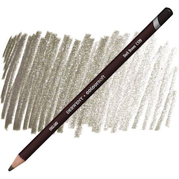Open in modal - Derwent Coloursoft Pencil - Dark Brown pencil and swatch