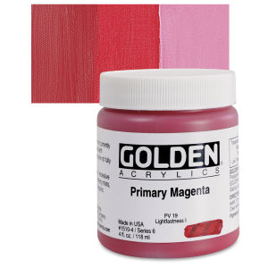 Golden Heavy Body Artist Acrylics - Primary Magenta, 4 oz Jar