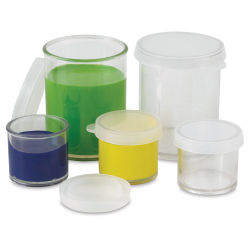 Richeson Clear Plastic Storage Containers - Several Containers shown, three with paint