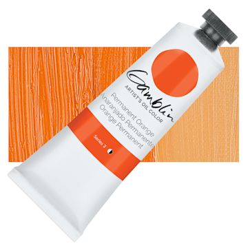 Open in modal - Gamblin Artist's Oil Color - Permanent Orange, 37 ml tube and swatch