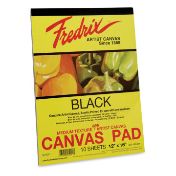 Open in modal - Fredrix Canvas Pad - 12" x 16", Black, 10 Sheets