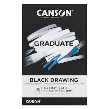 Open in modal - Canson Graduate Black Drawing Pad - 5-1/2" x 8-1/2", front cover