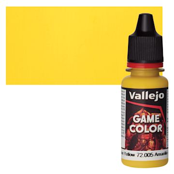 Open in modal - Vallejo Game Color Acrylic Paint - Moon Yellow - Bottle and Swatch