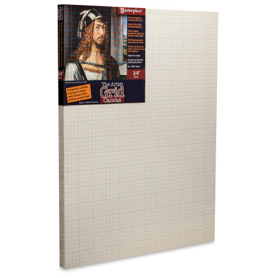 The Artist Grid Cotton Canvas - Angled view of package with label

