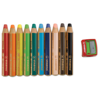 Stabilo Woody 3 in 1 Pencils - Set of 10 (set contents)