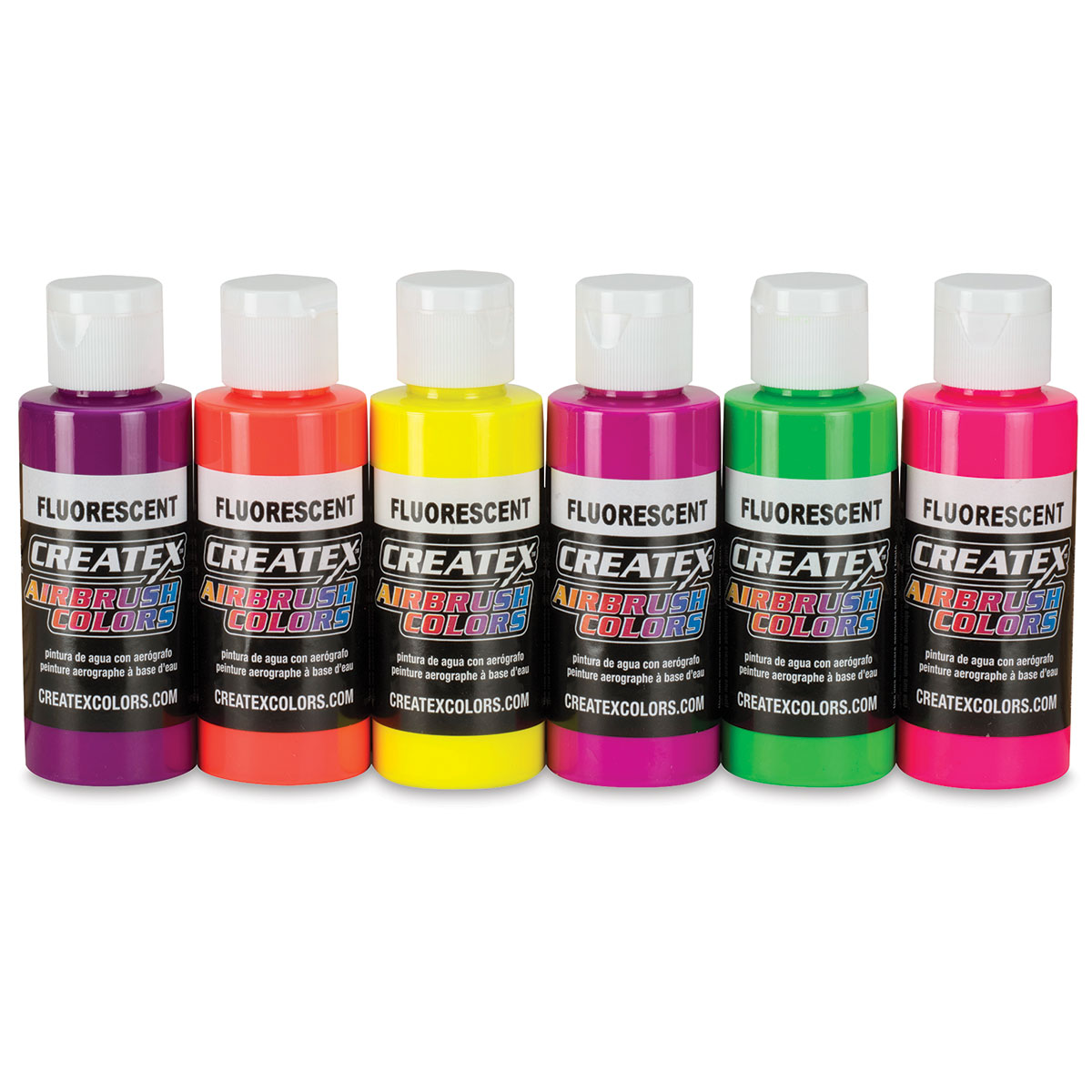 Createx Airbrush Color - 2 oz, Set of 6, Fluorescent