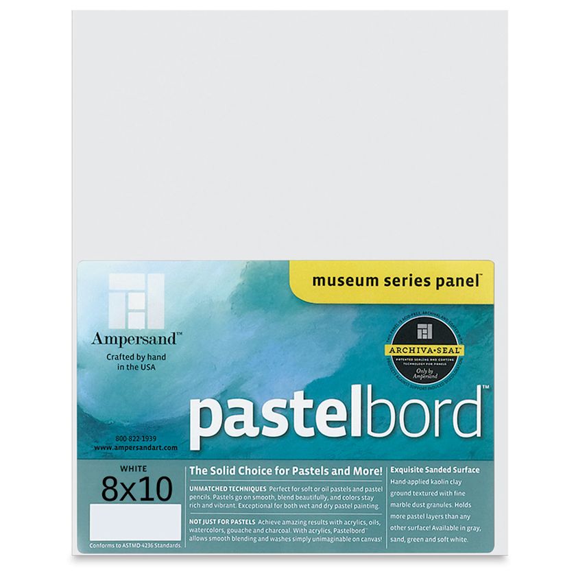 Ampersand Pastelbord Panel 8" x 10", 1/8" Profile, White BLICK Art