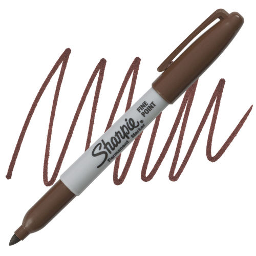 Sharpie Brown Markers, Fine Point, Pack of 6