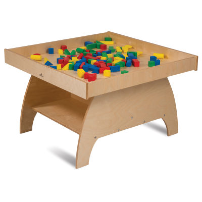 Big Wide Discovery Table - Angled view of Table with toys on surface

