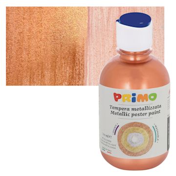 Open in modal - Primo Premium Tempera Paint - Metallic Copper, 300 ml bottle and swatch